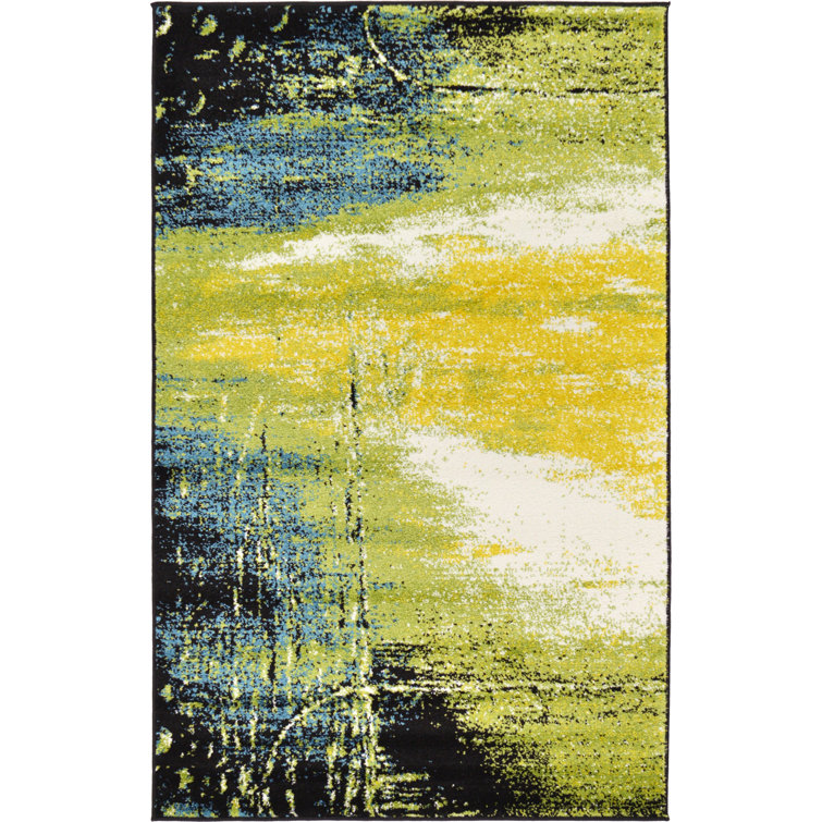 Blue Elephant Greydon Black/Yellow/Blue Rug & Reviews Wayfair.co.uk